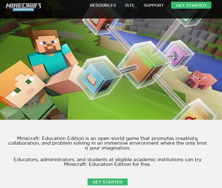 「Minecraft: Education Edition」サイトトップページ