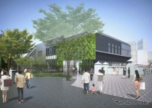 改良計画に基づく原宿駅の外観イメージ。大正期に建設された現在の駅舎が姿を消すことになる。