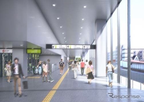 原宿駅改札内コンコースのイメージ。