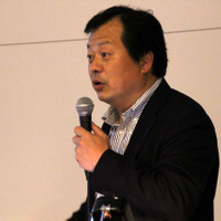古河市教育委員会指導課参事兼課長の平井聡一郎氏　ジョークを交えながら内容の濃い60分の講演を行った
