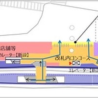 千駄ヶ谷駅の改良計画による平面図。