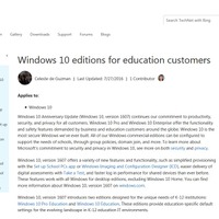 Microsoft　TechNet 「Windows 10 editions for education customers」（原文の一部）