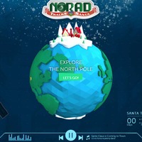 北アメリカ航空宇宙防衛司令部（NORAD）「Official NORAD Santa Tracker（ノーラッドサンタトラッカー）」　画像は2016年12月23日午後11時ごろのようす