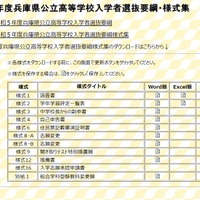 2023年度（令和5年度）兵庫県公立高等学校入学者選抜要綱・様式集