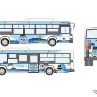 けいまるくんラッピングバス 衣笠営業所ver.。三浦半島をイメージしたデザイン