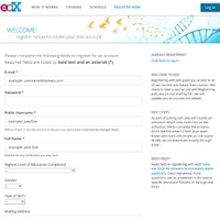 edX、登録画面