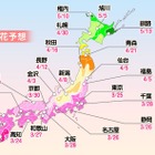 九州、関東などで3/24から桜開花…入学式に満開のエリアは？ 画像