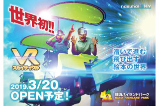 世界初自走式バーチャルリアリティー「VRスカイサイクル」登場、那須ハイランドパーク 画像