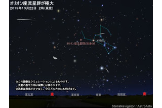 オリオン座流星群10/22未明に見頃、4-5日後も観察チャンス 画像
