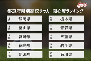 高校サッカー関心度ランキング、1位の都道府県は？ 画像