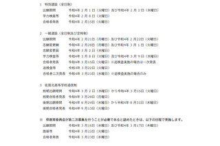 【高校受験2022】佐賀県公立高、一般学力検査は3/8-9 画像