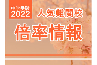【中学受験2022】2/1より解禁、東京・神奈川の人気難関校出願倍率（1/27時点） 画像