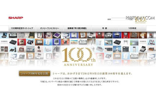 シャープ、創業100周年の記念サイトで100年間の商品グラビアや資料などを紹介 画像