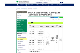 都立高、帰国生・在京外国人、バカロレアで9月入学…転編入学も 画像