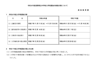 【中学受験2026】長野県立中、入試日程公表…適性検査12/6 画像