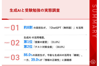 生成AI活用、高校生の86%が継続意向 画像