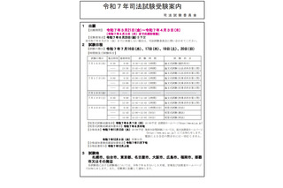 司法試験・予備試験2025、会場を発表…日程まとめ 画像