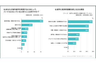 海外留学、最大ハードルは…奨学金の利用は3割未満 画像
