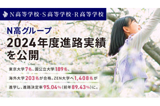 N高グループ、東大7名・早慶82名合格…進路決定率95% 画像