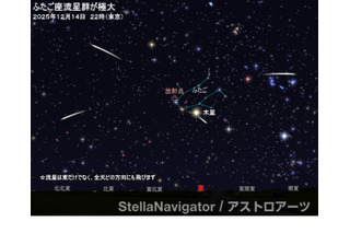 ふたご座流星群2025、12/14-15が見ごろ…月明かり少なく好条件 画像