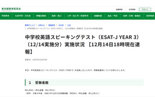 【高校受験2026】東京都「ESAT-J」追再試験約2,400人が受験…解答例12/15公開 画像