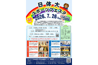 【夏休み2026】小学生向け「日体大スポーツフェスタ」7/26 画像