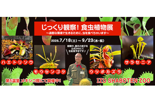 【夏休み2026】伊豆シャボテン動物公園「食虫植物展」7-9月…自由研究にも 画像
