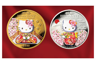日本の桜とハローキティがクック諸島の記念金貨・銀貨に 画像