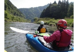 山間部の一級河川を漕ぎ下る、5/18久慈川カヌーツーリング 画像