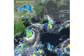 JAXA、大型台風8号の観測アニメーション映像を公開 画像