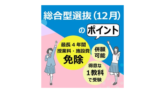 総合型選抜（12月・学費免除型）のポイント