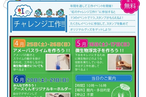 虹の下水道館、無料工作イベント4-6月…スライムやキーホルダー 画像