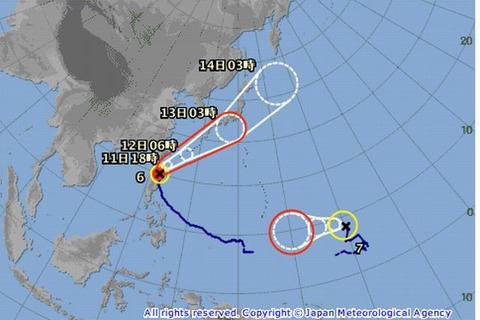 【台風6号】沖縄に接近、12日は広い範囲で激しい雨 画像