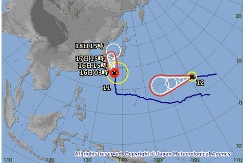 【台風11号】16日夜遅くから17日にかけて上陸するおそれ 画像