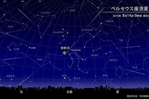 ペルセウス座流星群、8/12-14の2夜がチャンス 画像