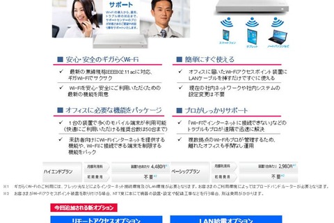 NTT東「ギガらくWi-Fi」サービス拡充…リモートアクセスやLAN給電 画像