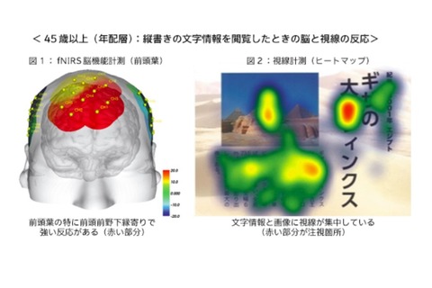 若年層は「縦書き文字」を読み飛ばす… 脳と視点から世代傾向を調査 画像