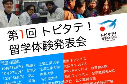 トビタテ！留学JAPAN、全国7地域で「留学体験発表会」観覧者募集 画像