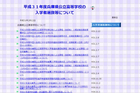 【高校受験2019】兵庫県公立高入試、多部制I期の志願状況・倍率（確定）4校で1.16倍 画像