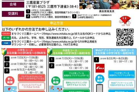 【夏休み2019】小中高生向け全3コース「Rubyプログラミング講座」 画像