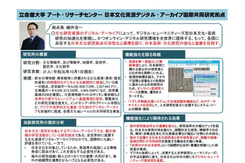 文科省、国際共同研究拠点に立命館大ARC採択 画像