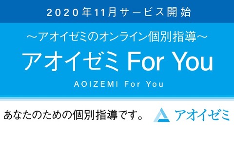 アオイゼミ、自宅で受けられるオンライン個別指導11/2スタート 画像