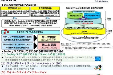 Society5.0に向けた初等中等教育改革…経団連が第二次提言 画像