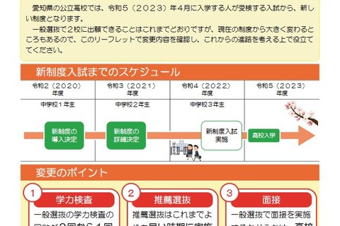【高校受験2023】愛知県公立高、新入試制度リーフレット公開 画像