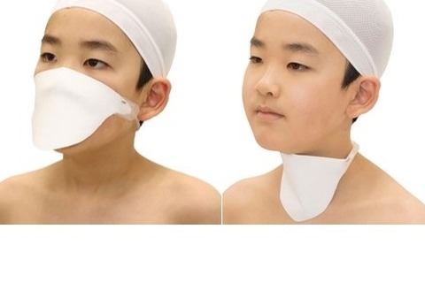コロナ禍の水泳授業に、飛沫飛散を防ぐ「水泳レッスンマスク」 画像