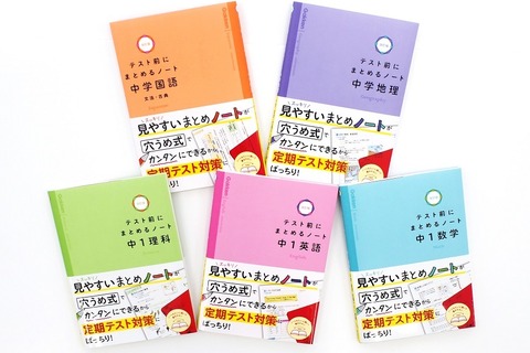 中学生向け参考書「テスト前にまとめるノート」シリーズ改訂版 画像