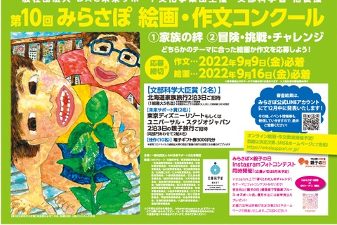 全国の小中学生対象「みらさぽ絵画・作文コンクール」募集 画像