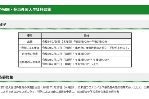 【中学受験2023】都立中高一貫校「特例による検査」2/15 画像