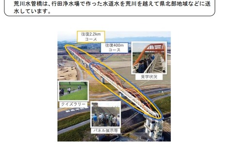 日本一長い水管橋を歩く「荒川水管橋見学会」5/13、埼玉県 画像