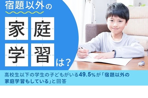 高校生以下の家庭学習、半数が「宿題以外もしている」 画像
